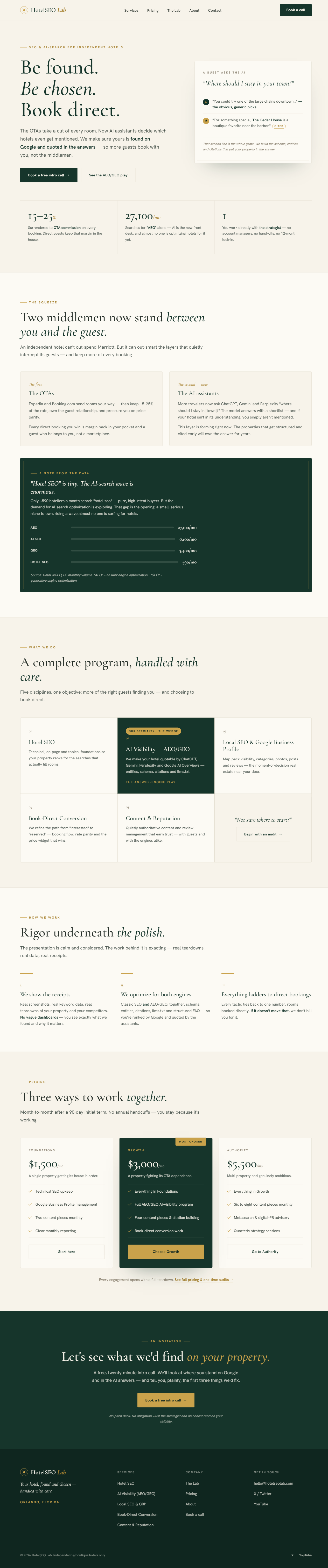The Concierge homepage